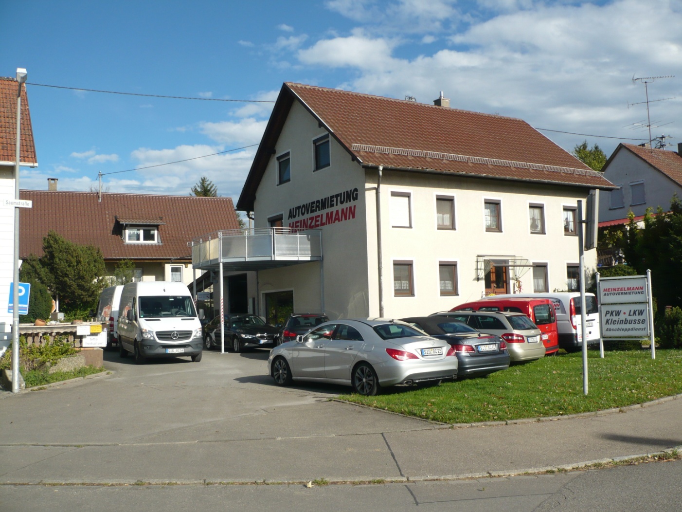 Firmengebäude Autovermietung Heinzelmann, Saumstraße 2, heute